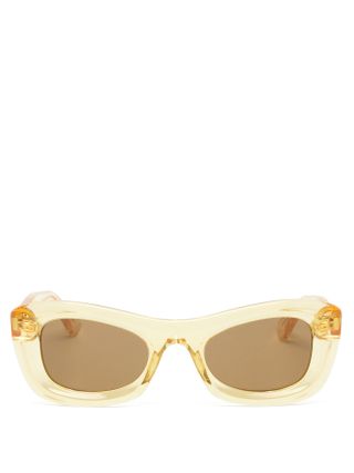 Bottega Veneta + Oval Acetate and Metal Sunglasses