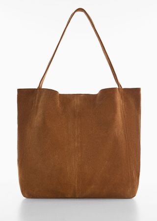 Mango + Leather Shopper Bag