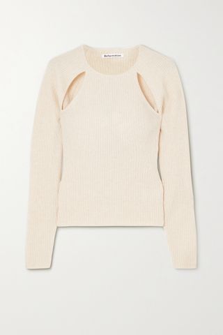 Reformation + + Net Sustain Basilica Cutout Ribbed Recycled Cashmere-Blend Sweater
