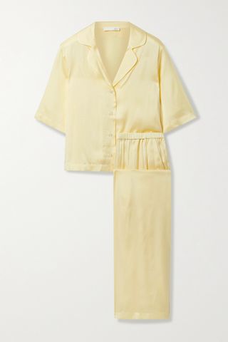 Skin + Tay Yellow Stretch-Silk Pyjamas