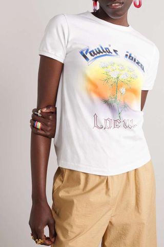 Loewe + + Paula's Ibiza Printed Cotton-Jersey T-Shirt