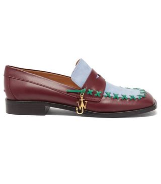 JW Anderson + Bi-Colour Square-Toe Flat Leather Loafers