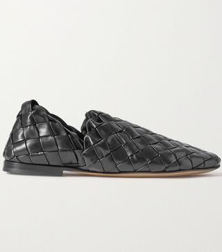 Bottega Veneta + Intrecciato Leather Collapsible-Heel Loafers