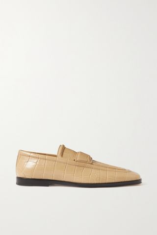 Bottega Veneta + Croc-Effect Leather Loafers