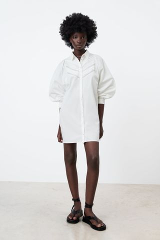 Zara + Poplin Shirt Dress