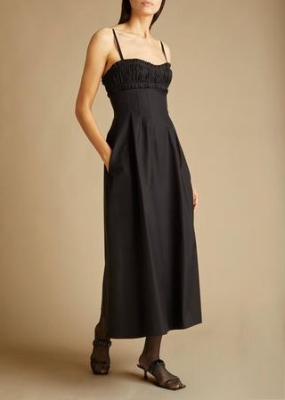 Khaite + Felicia Smocked Midi Dress