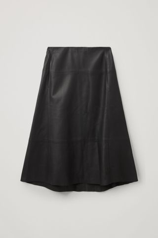 COS + A-Line Leather Skirt