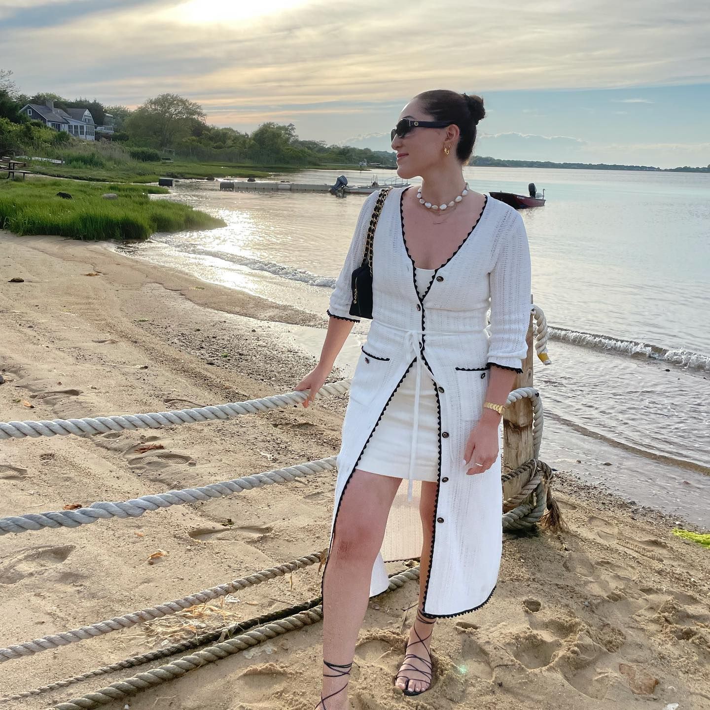 branded flat sandals