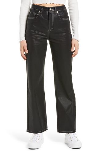 Topshop + Coated High Waist Trouser Jeans