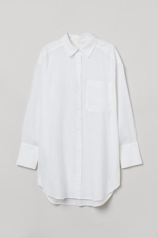 H&M + Oversized Linen-Blend Shirt