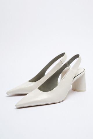 Zara + Block Heel Slingback Shoes
