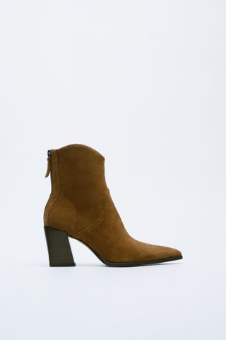 Zara + Split Suede Ankle Boots