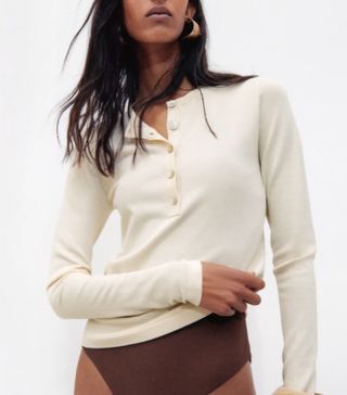 Zara + Knit Henley Sweater