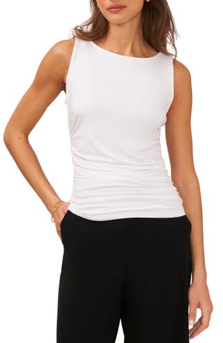 Halogen + Ruched Knit Tank Top