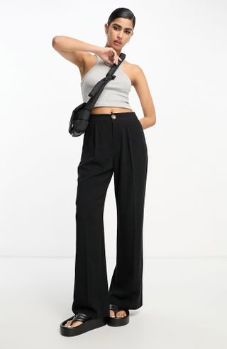 ASOS Design + Relaxed Fit Flare Trousers