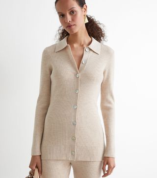 & Other Stories + Long Fitted Rib Knit Cardigan