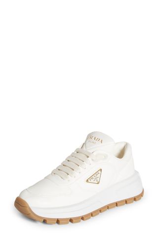 Prada + Triangle Logo Lace-Up Sneaker