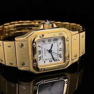 Cartier + Santos 18k Yellow Gold Watch