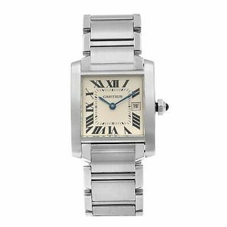 Cartier + Tank Francaise Steel Silver Watch