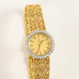 Omega + 18k Gold & Diamond Watch