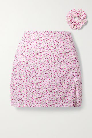 Maisoncléo + + Net Sustain Sophie Floral-Print Cotton Mini Skirt