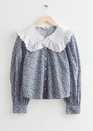 & Other Stories + Printed Statement Collar Blouse