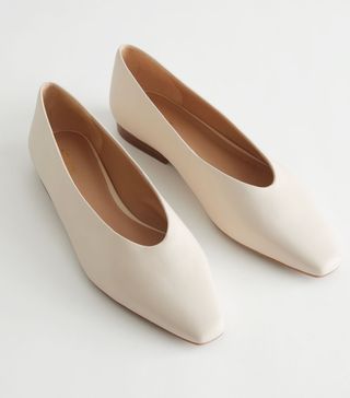 & Other Stories + Pointed Leather Ballerina Flats