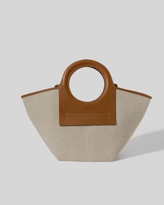 Hereu + Leather-Trimmed Canvas Tote