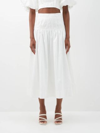 Aje + Enamour Gathered Midi Skirt