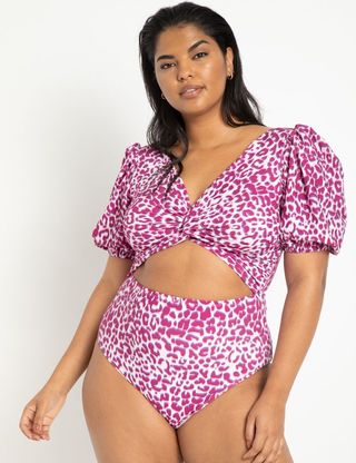 Eloquii + Puff Sleeve Swimsuit