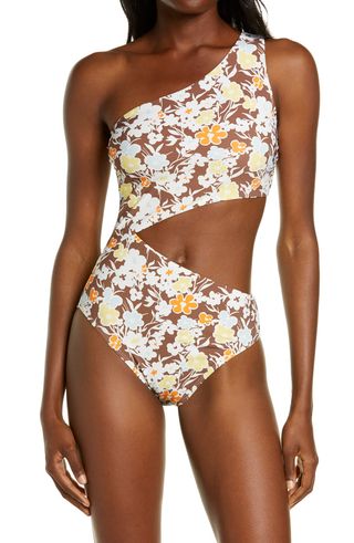 Tory Burch + Floral Cutout One-Piece Swimsuit