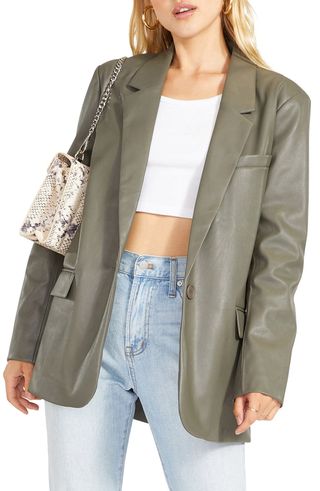 Bb Dakota + Who's in Charge Faux Leather Blazer