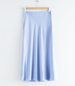 & Other Stories + Satin A-Line Midi Skirt