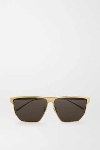Bottega Veneta + D-Frame Gold-Tone Metal Sunglasses