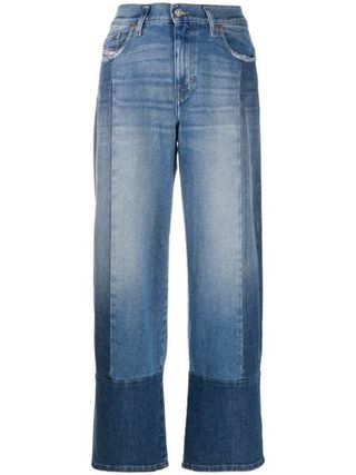 Diesel + Wide-Leg Patchwork Jeans