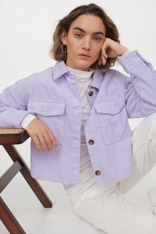 H&M + Crop Shirt Jacket