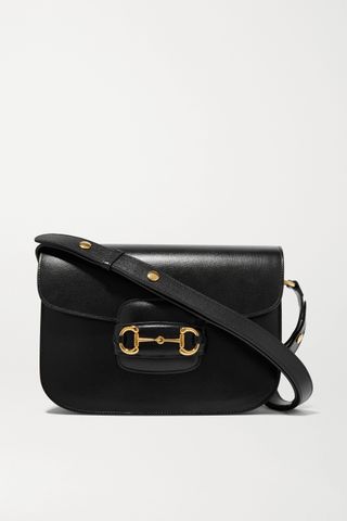 Gucci + 1955 Horsebit-Detailed Textured-Leather Shoulder Bag