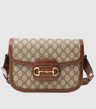 Gucci + 1955 Horsebit Brown Leather Shoulder Bag