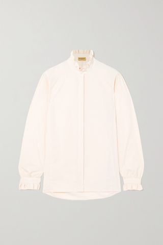 Purdey + Ruffled Cotton-Jacquard Shirt