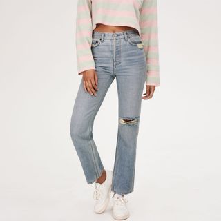 Reformation + Hanna Slouch Mid Rise Straight Jeans