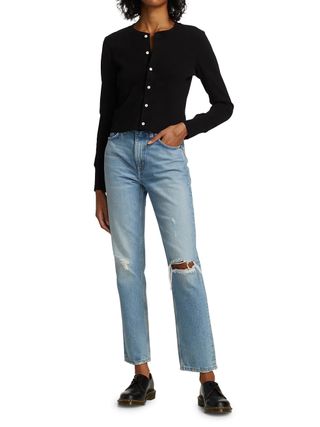 Re/Done + 70s Destroyed Straight-Leg Jeans