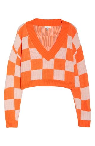 BP. + Checker Crop Sweater