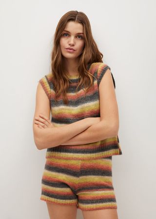 Mango + Multicoloured Knitted Gilet