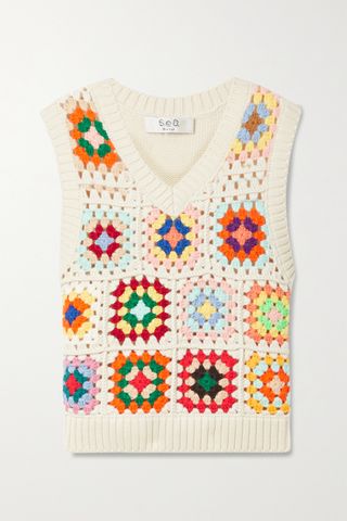 Sea + Gabriela Crocheted Wool-Blend Tank
