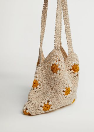 Mango + Floral Crochet Bag