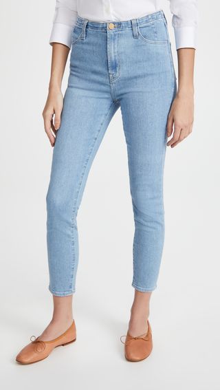 J Brand + Darted High Rise Crop Skinny Jeans