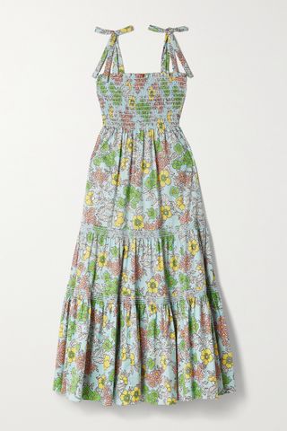 Tory Burch + Tiered Floral Maxi Dress