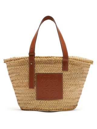 Loewe + Medium Raffia Basket Bag