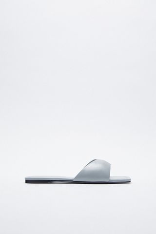 Zara + Flat Padded Leather Sandals