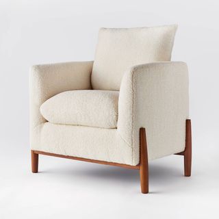 Threshold™ Designed With Studio McGee + Elroy Sherpa Accent Chair With Wood Legs Cream